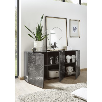 MIRO 3-door sideboard 181x84 x43 cm black colour