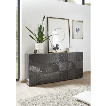 MIRO 3-door sideboard 181x84 x43 cm black colour