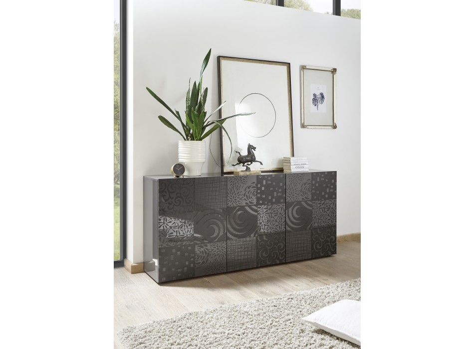 MIRO 3-door sideboard 181x84 x43 cm black colour