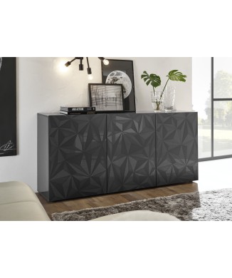 PRISMA 3-door sideboard in black colour