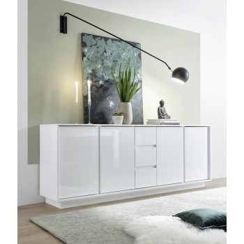 Sideboard with 4 doors and 3 drawers ICE 180x78x43 cm