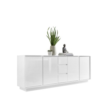 Sideboard with 4 doors and 3 drawers ICE 180x78x43 cm