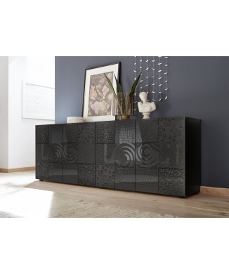 MIRO 4-door sideboard 241x84x43 cm black colour