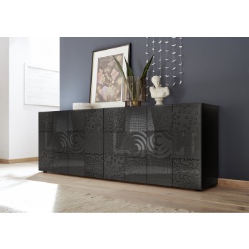 MIRO 4-door sideboard 241x84x43 cm black colour