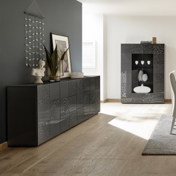 MIRO 4-door sideboard 241x84x43 cm black colour