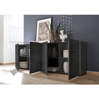 MIRO 4-door sideboard 241x84x43 cm black colour