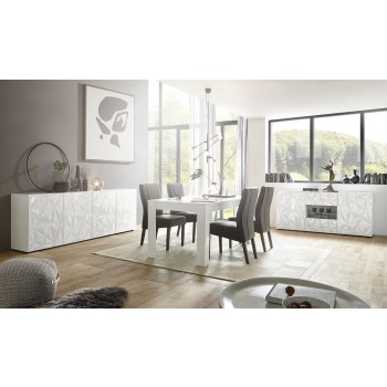 PRISMA 4-door sideboard in white colour