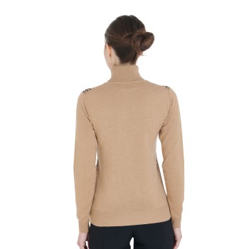 WOMEN'S TURTLENECK SWEATER WITH CONTRASTING LOGO