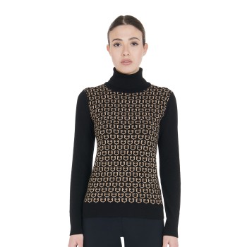 WOMEN'S TURTLENECK SWEATER WITH CONTRASTING LOGO