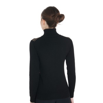 WOMEN'S TURTLENECK SWEATER WITH CONTRASTING LOGO