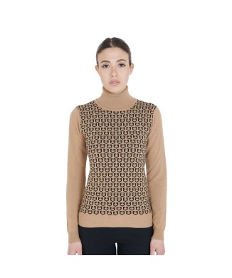 WOMEN'S TURTLENECK SWEATER WITH CONTRASTING LOGO