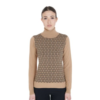 WOMEN'S TURTLENECK SWEATER WITH CONTRASTING LOGO