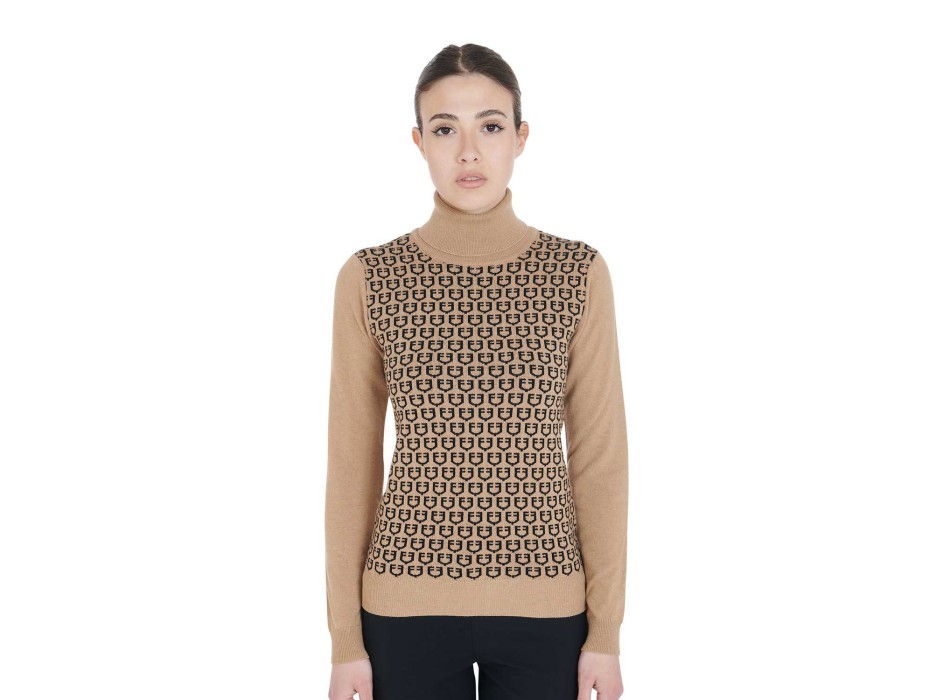 WOMEN'S TURTLENECK SWEATER WITH CONTRASTING LOGO