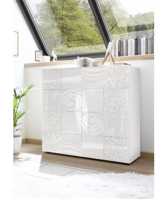 MIRO 2-door cabinet 121x111x43 cm in white