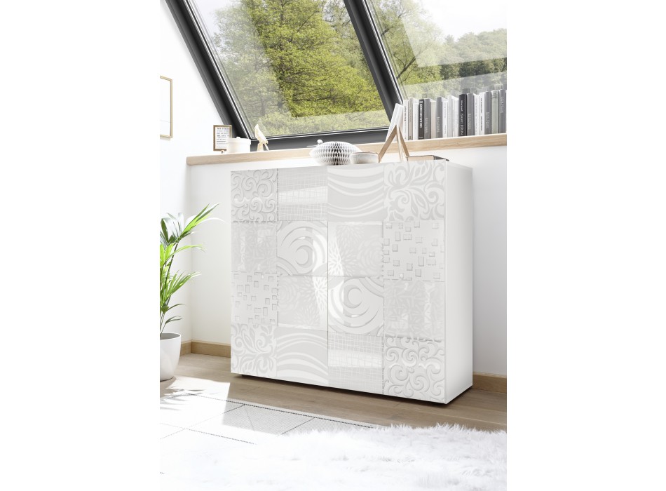 MIRO 2-door cabinet 121x111x43 cm in white