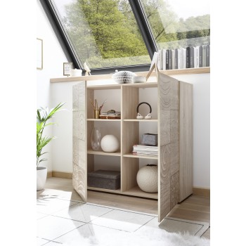 MIRO 2-door cabinet 121x111x43 cm oak colour