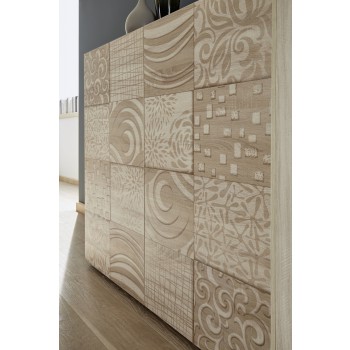 MIRO 2-door cabinet 121x111x43 cm oak colour