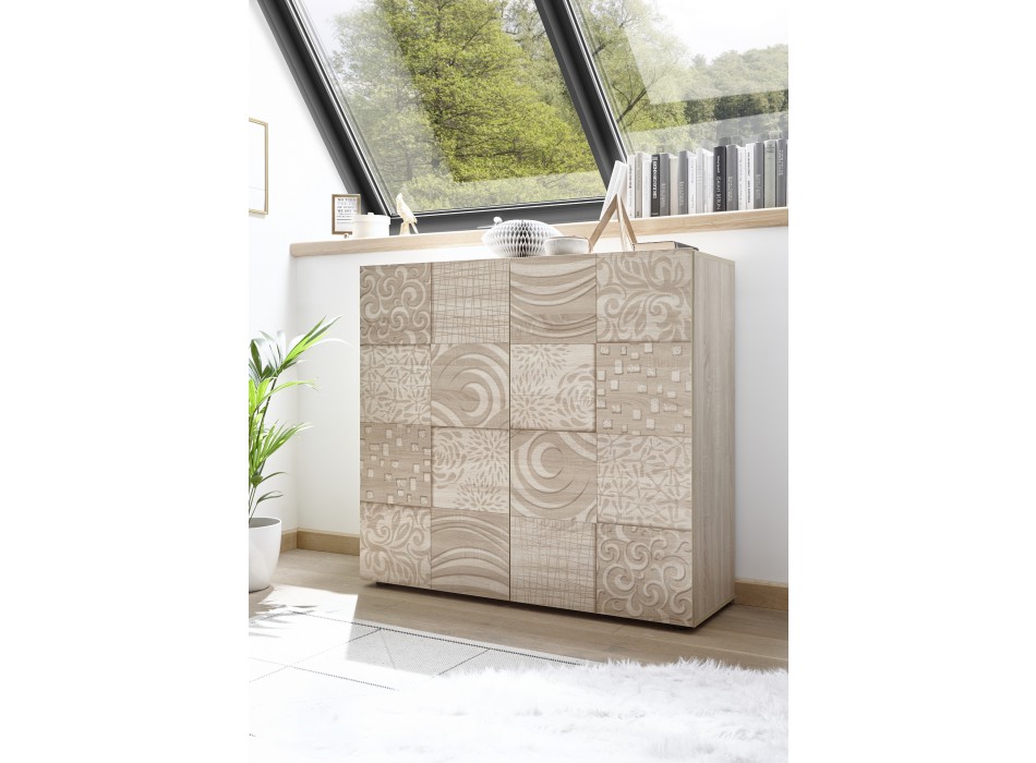 MIRO 2-door cabinet 121x111x43 cm oak colour