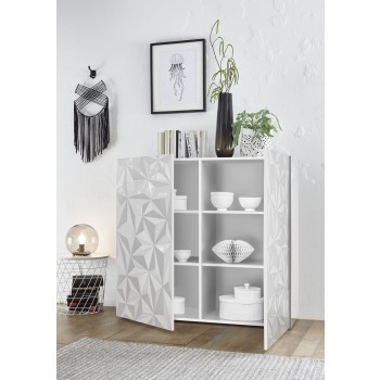 White PRISMA cabinet with 2 doors