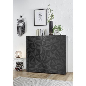 PRISMA 2-door cabinet in black colour