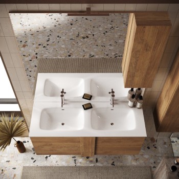 JUPITER bathroom cabinet with double bowl and 2 or 3 drawers