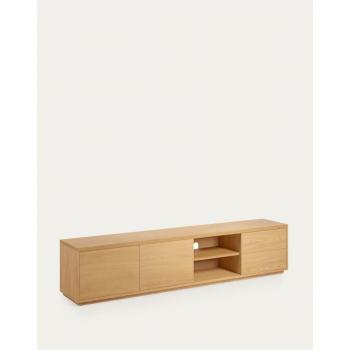 Abilen TV cabinet 2 doors 2 drawers white veneer 200 x 44 cm FSC 100%