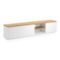 Abilen TV cabinet 2 doors 2 drawers white veneer 200 x 44 cm FSC 100%