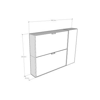 Mod.KANDO double white ash with furniture - Kando double bed White Ash composition H