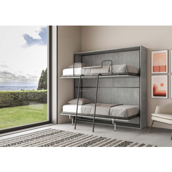 Mod.KANDO Double - Kando double horizontal bed in White Ash with mattress