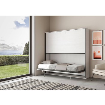 Mod.KANDO Double - Kando double horizontal bed in White Ash with mattress