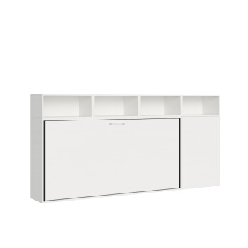 Mod.KANDO single white ash with furniture - Kando single bed White Ash composition A