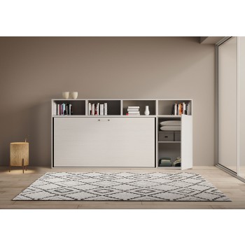 Mod.KANDO single white ash with furniture - Kando single bed White Ash composition A