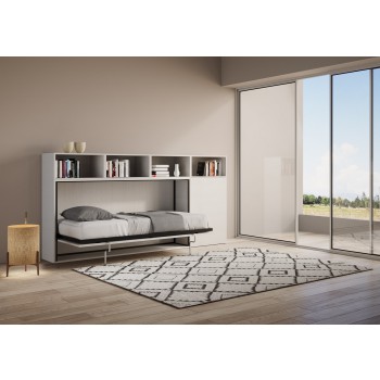 Mod.KANDO single white ash with furniture - Kando single bed White Ash composition A