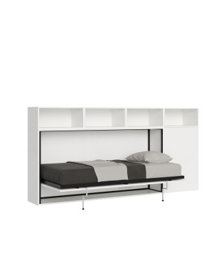 Mod.KANDO single white ash with furniture - Kando single bed White Ash composition A with mattress