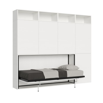 Mod.KANDO single white ash with furniture - Kando single bed White Ash composition B with mattress