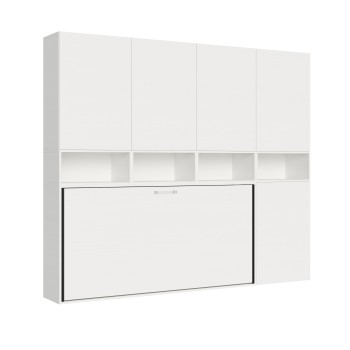 Mod.KANDO single white ash with furniture - Kando single bed White Ash composition C