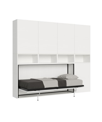 Mod.KANDO single white ash with furniture - Kando single bed White Ash composition C with mattress