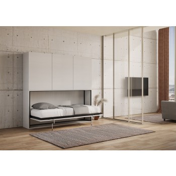 Mod.KANDO single white ash with furniture - Kando single bed White Ash composition D with mattress