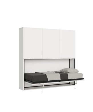 Mod.KANDO single white ash with furniture - Kando single bed White Ash composition D with mattress