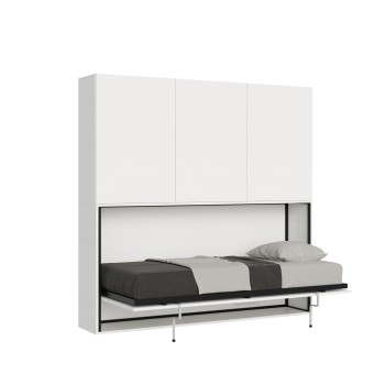 Mod.KANDO single white ash with furniture - Kando single bed White Ash composition D with mattress