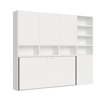 Mod.KANDO single white ash with furniture - Kando single bed White Ash composition E