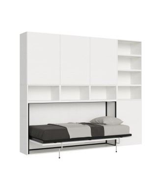 Mod.KANDO single white ash with furniture - Kando single bed White Ash composition E with mattress