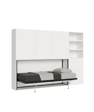 Mod.KANDO single white ash with furniture - Kando single bed White Ash composition F with mattress