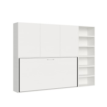 Mod.KANDO single white ash with furniture - Kando single bed White Ash composition G