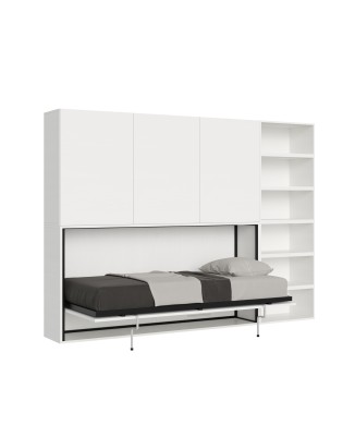 Mod.KANDO single white ash with furniture - Kando single bed White Ash composition G with mattress