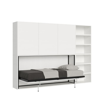 Mod.KANDO single white ash with furniture - Kando single bed White Ash composition G with mattress