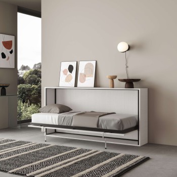 Mod.KANDO Single - Kando single horizontal bed in White Ash with mattress