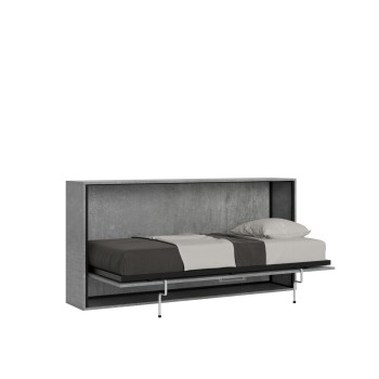 Mod.KANDO Single - Kando single horizontal bed in White Ash with mattress