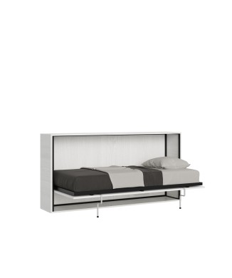 Mod.KANDO Single - Kando single horizontal bed in White Ash with mattress