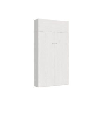 Mod.Kentaro 1/2 - Bed 120 Kentaro White Ash with hinged wall unit